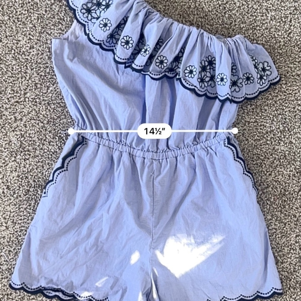 Kate Spade One-Shoulder Daisy Embroidered Ruffle Romper – Coquette Cottage - 12 - Picture 12 of 14